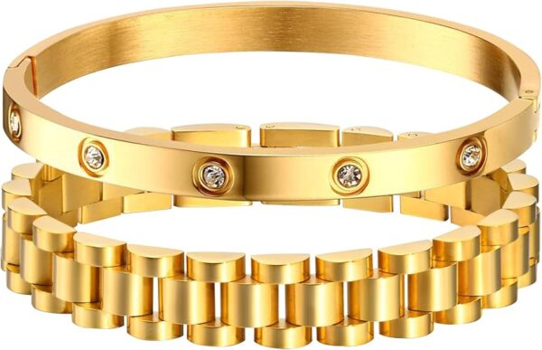 22%OFF: MPRAINBOW 2pcs Gold Chain Link Bracelet