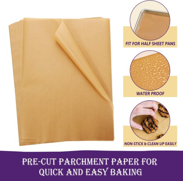 20%OFF: 200 Pcs Unbleached Parchment Paper Baking Sheets - Image 3