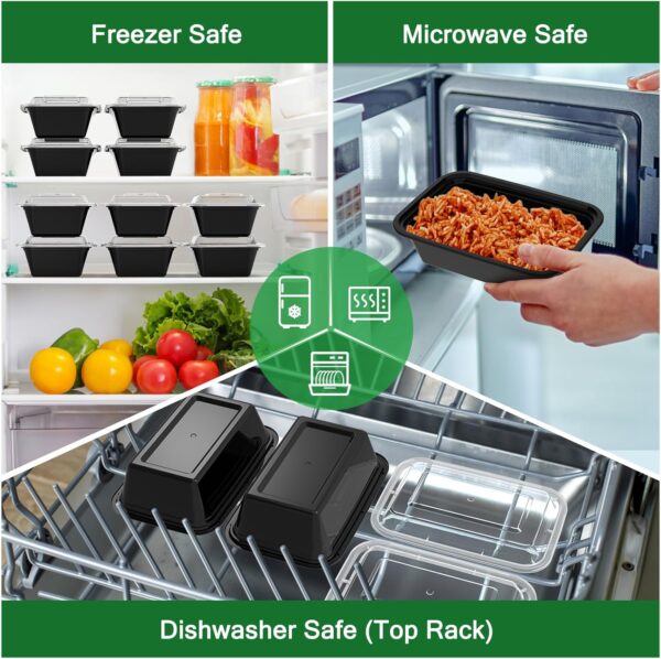 33%OFF: 50 Pack (100-Piece) 24 oz Meal Prep Containers Reusable - Image 3