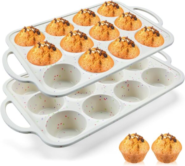 10%OFF with coupon, 2Pack Silicone Muffin Pan for Baking