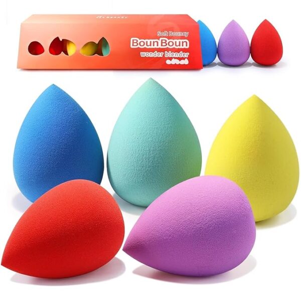 64%OFF Limited time deal"BEAKEY Makeup Sponge 5 Pcs Set, Latex-Free Boun Boun Beauty Sponge