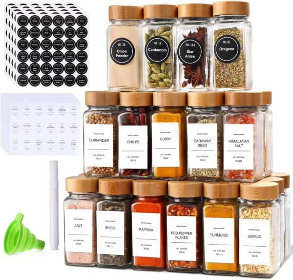 10%OFF Limited time deal"Spice Jars,Spice Jars with Label 24Pcs,Seasoning Containers