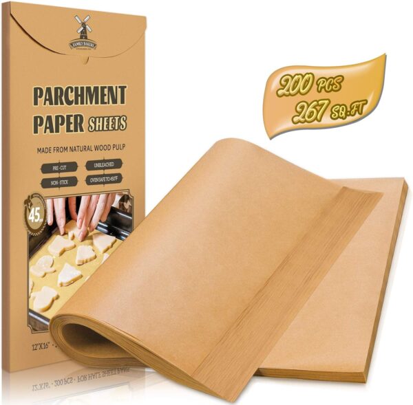 20%OFF: 200 Pcs Unbleached Parchment Paper Baking Sheets