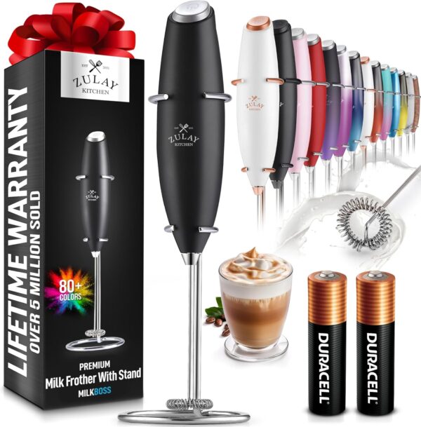15%OFF: Zulay Kitchen Powerful Milk Frother Wand With 2 Duracell Batteries