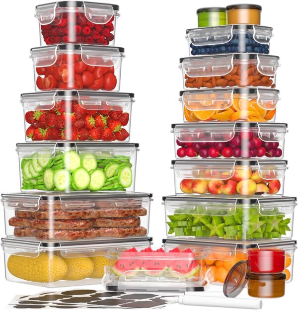 27%OFF Limited time deal"36-Piece Food Storage Containers with Lids(18 Containers & 18 Lids)