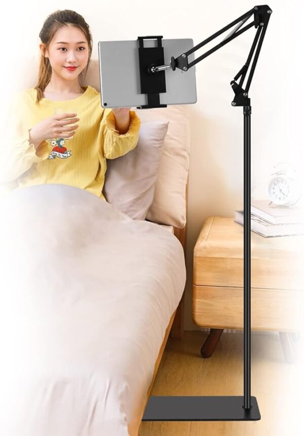 17%OFF Limited time deal"Tablet Floor Stand, Adjustable Universal 360-degree Rotatable Metal Tablet Holder